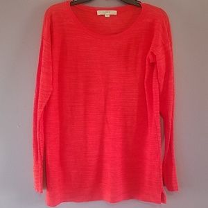 LOFT M red lightweight sweater textured shirt top